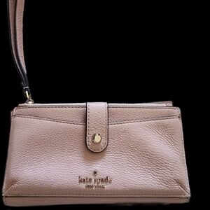 Kate Spade Tan Pebbled Leather Wristlet Clutch